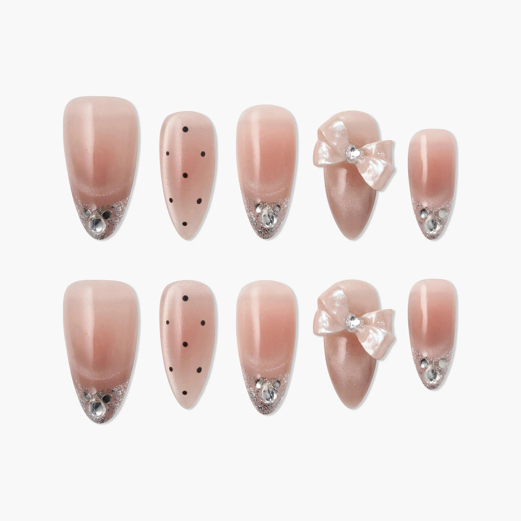 Blush Polka Bow